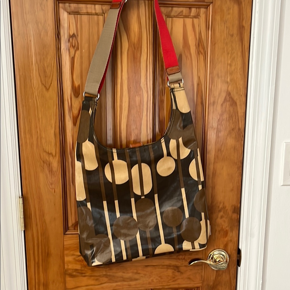 Orla Kiely green forest oilcloth purse